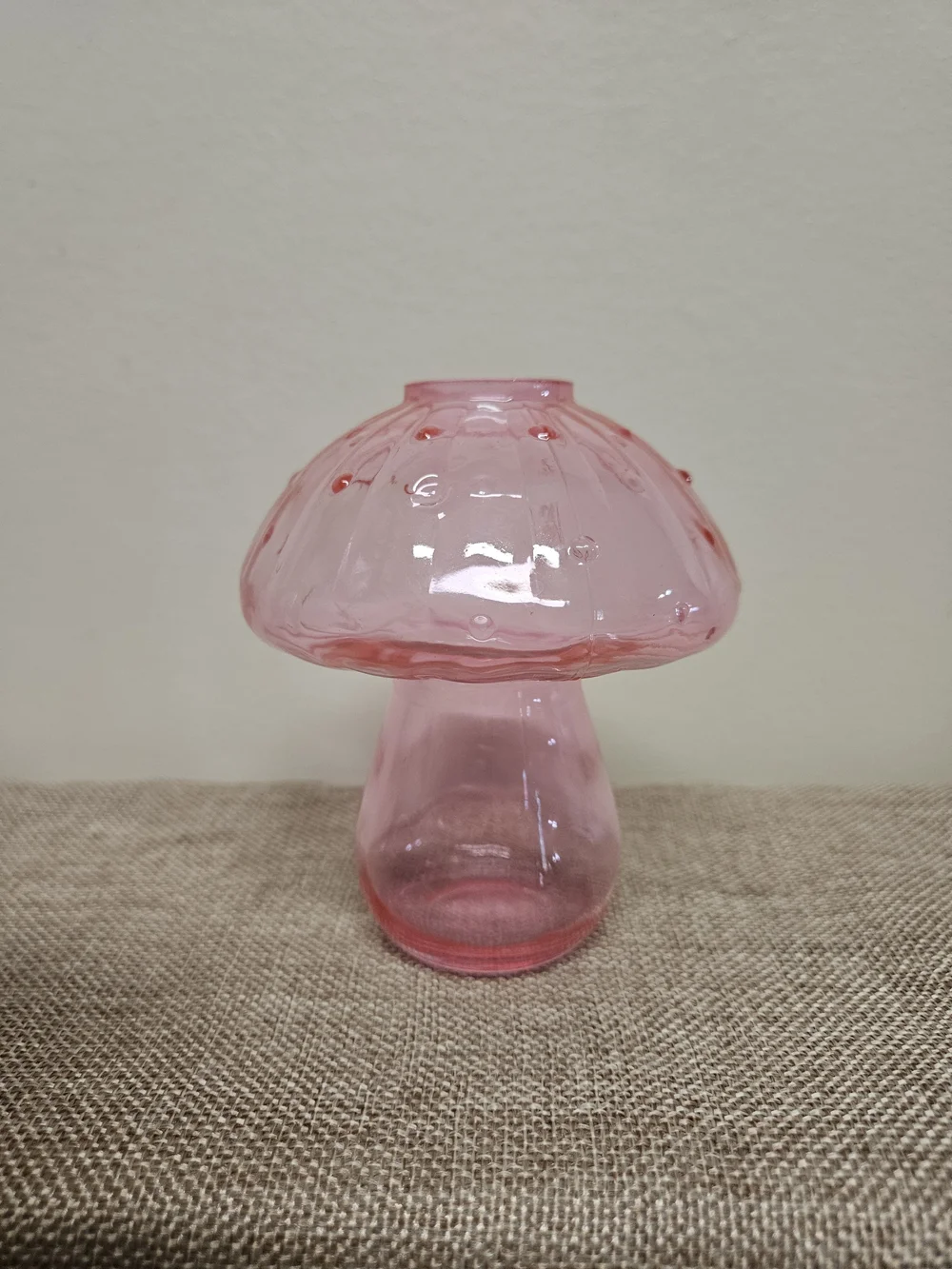 Pink Glass Mushroom Vase